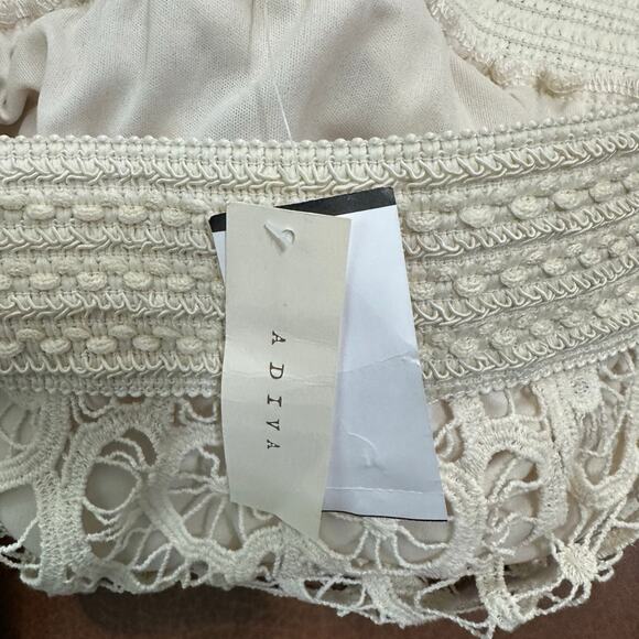 Adiva Boho Lace Skirt Large Long Layered Cotton Crochet Look Gypsy Cowgirl Midi - Picture 7 of 7